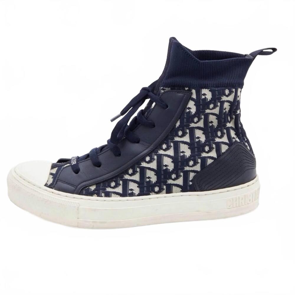 NEW DIOR women's walk n oblique technical sneakers in navy